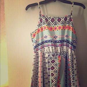 Aztec print tunic tank open back